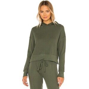 LNA Raven Waffle Hoodie Army Green Revolve Womens Size S Modal Sweatshirt Lounge